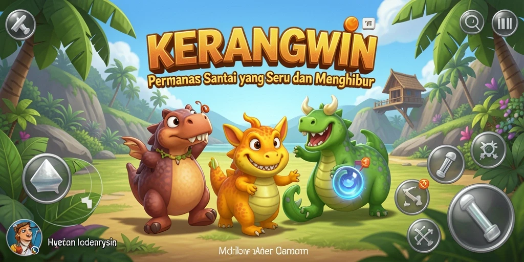 Tampilan gameplay KERANGWIN yang penuh warna dan menyenangkan.