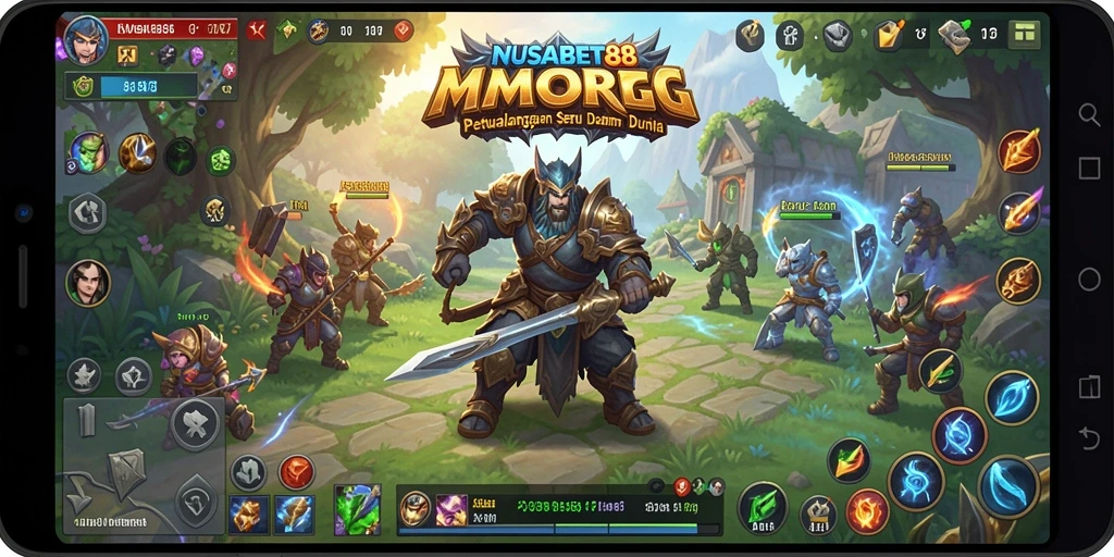 Tangkapan layar gameplay NUSABET88 yang menampilkan petualangan epik dalam MMORPG.