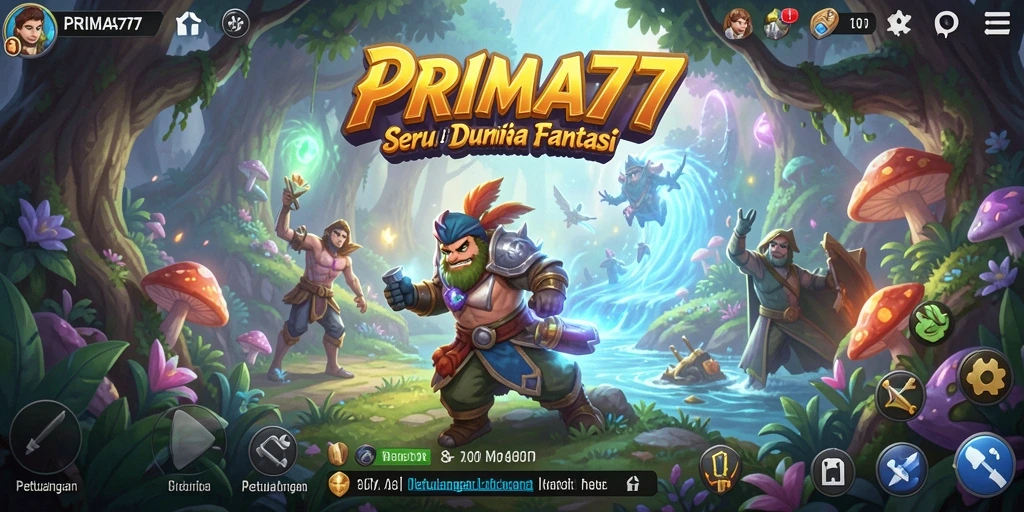 Tampilan gameplay seru dan menantang di PRIMA77.