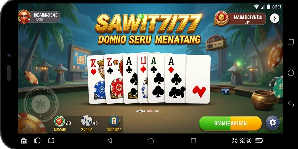 Screenshot utama SAWIT777 menampilkan gameplay menarik dengan mode domino.