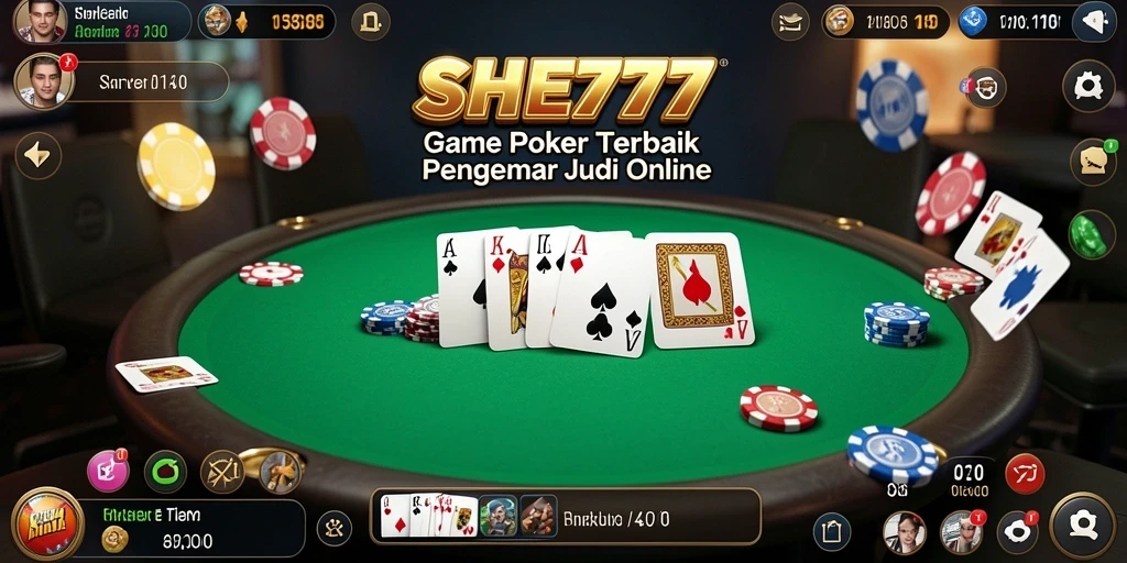 Tampilan gameplay Poker yang menarik dalam SHE777.